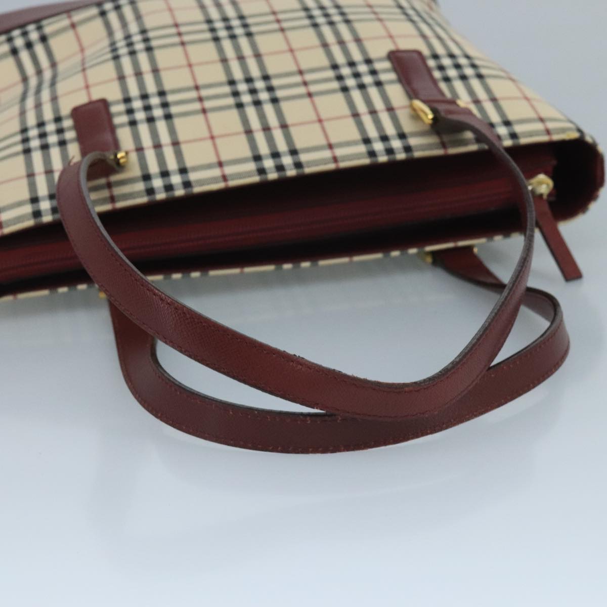 Burberry Nova Check Beige Canvas Tote Bag (Pre-Owned)