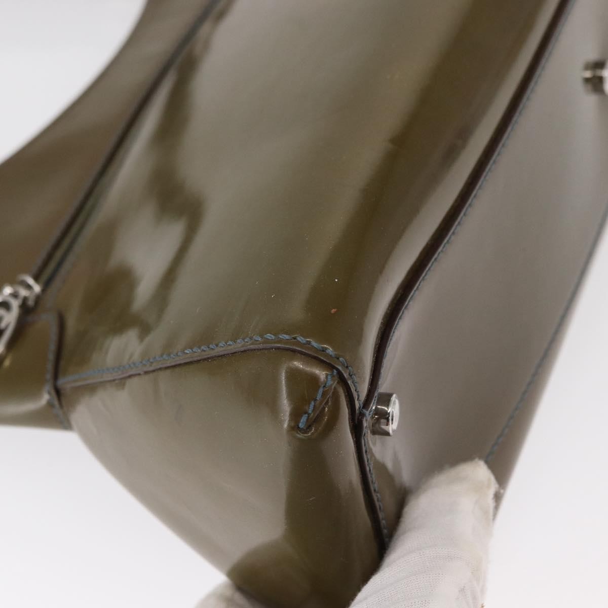 Cartier Marcello Patent Leather Khaki Patent_Leather Handbag (Pre-Owned)