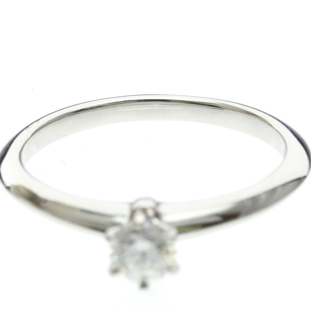 Tiffany & Co. Tiffany Setting Solitaire Platinum With Diamond Silver Platinum Ring Jewelry (Pre-Owned)