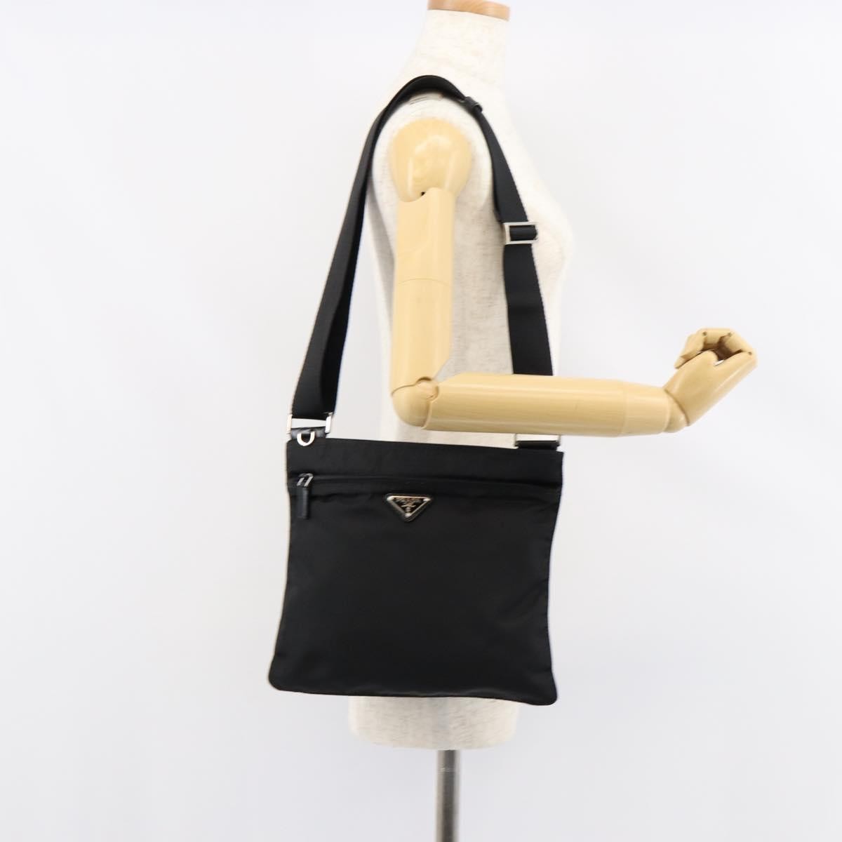 Prada Front Pocket Messenger Tessuto Black Nylon Shoulder Bag Bag (Pre-Owned)