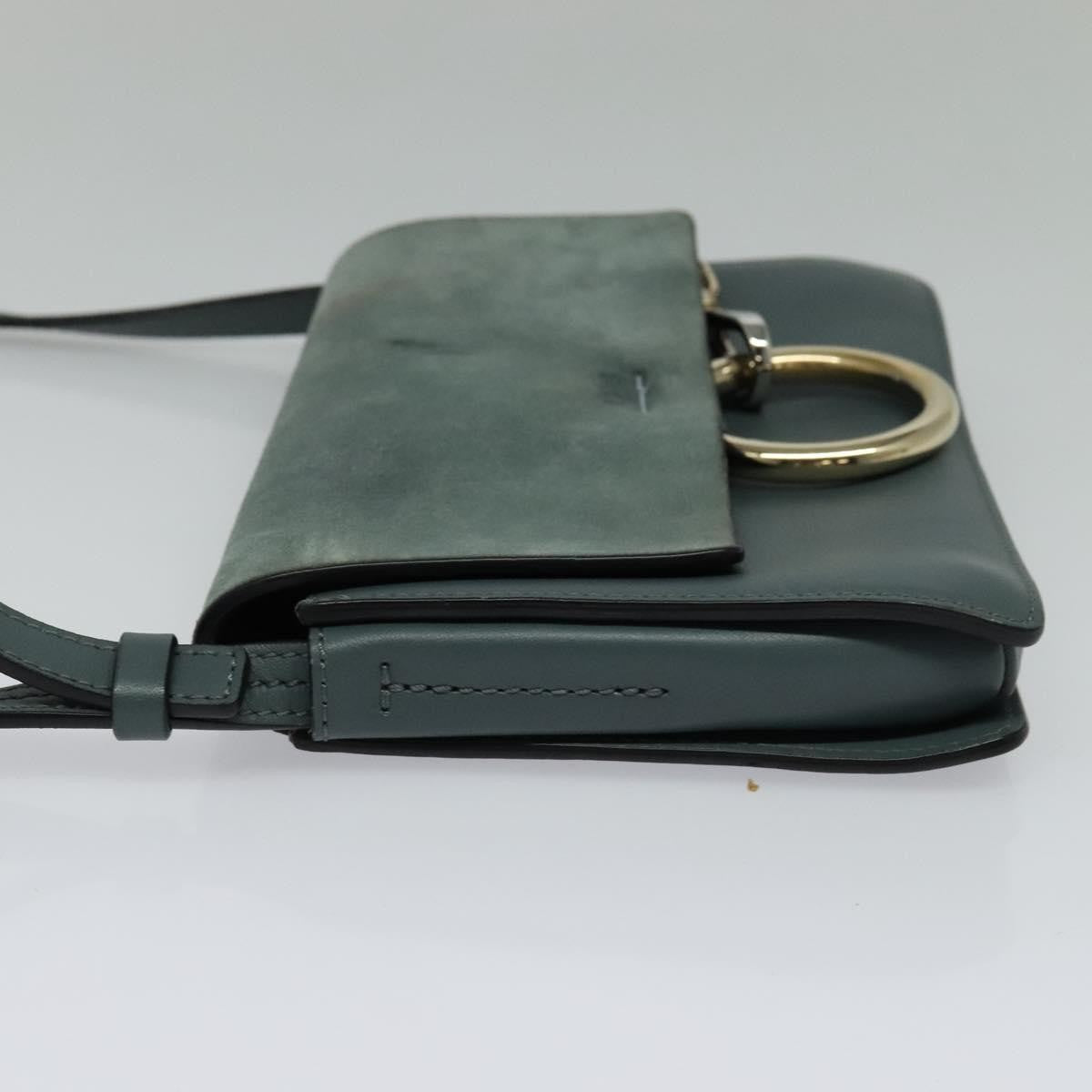 Chloe Faye Leather And Suede Blue Suede Shoulder Bag Bag (Pre-Owned)