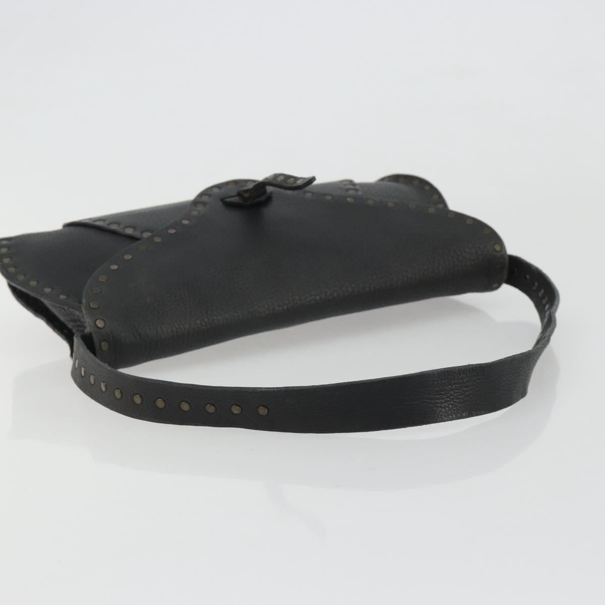 Gucci Shoulder Leather Black Leather Shoulder Bag Bag (Pre-Owned)