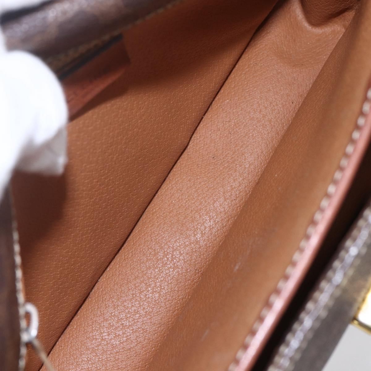 Celine Flap Shoulder Canvas Brown Canvas Shoulder Bag Bag (Pre-Owned)