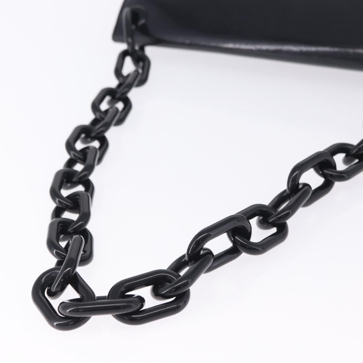 Prada Chain Shoulder Leather Black Leather Shoulder Bag Bag (Pre-Owned)