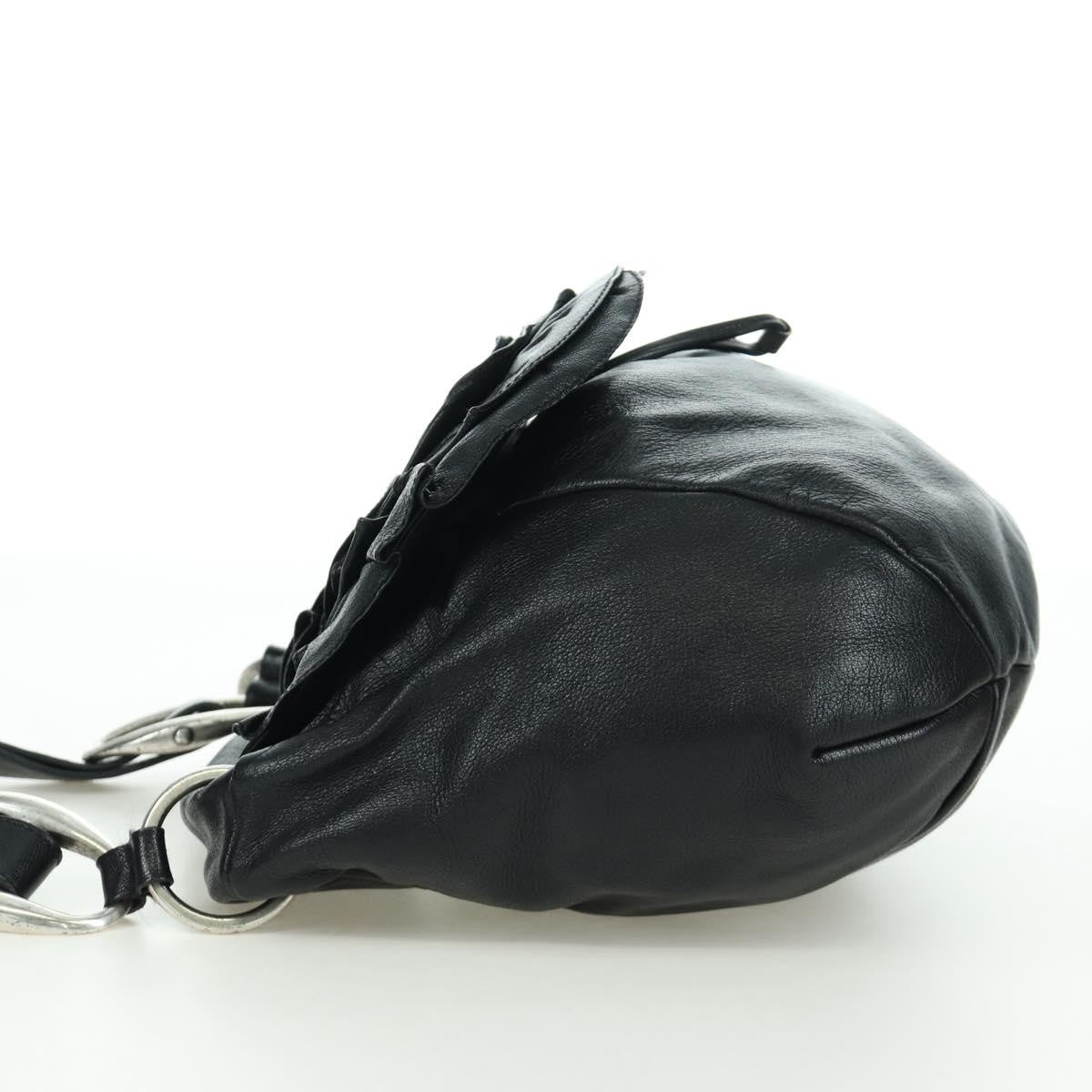 Saint Laurent Vintage Shoulder Bag Leather Black Leather Shoulder Bag Bag (Pre-Owned)