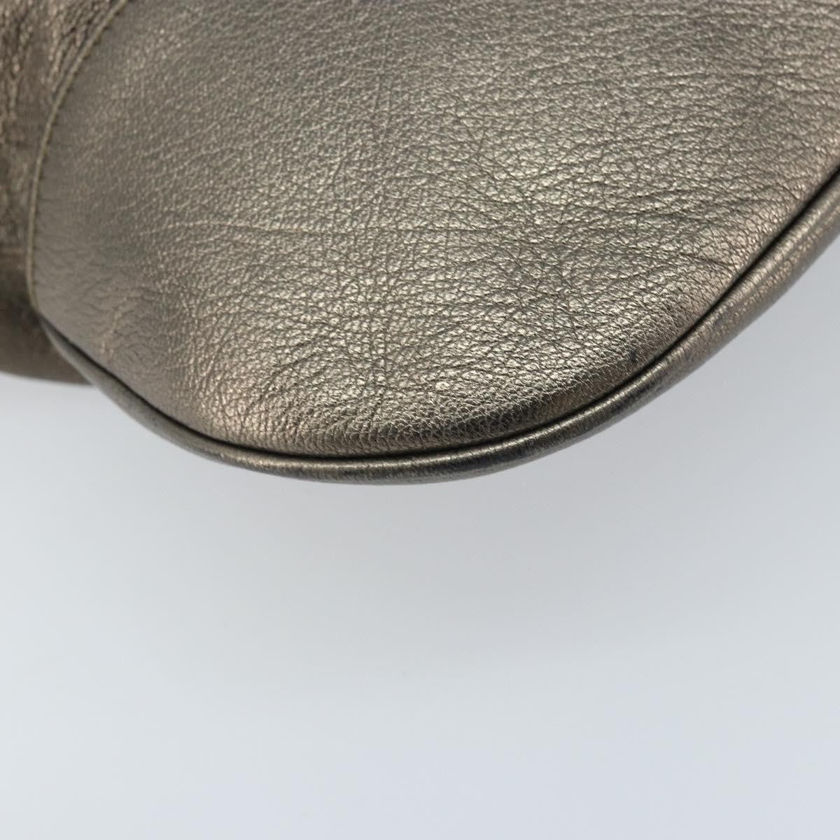 Salvatore Ferragamo Gancini Leather Gold Leather Handbag (Pre-Owned)