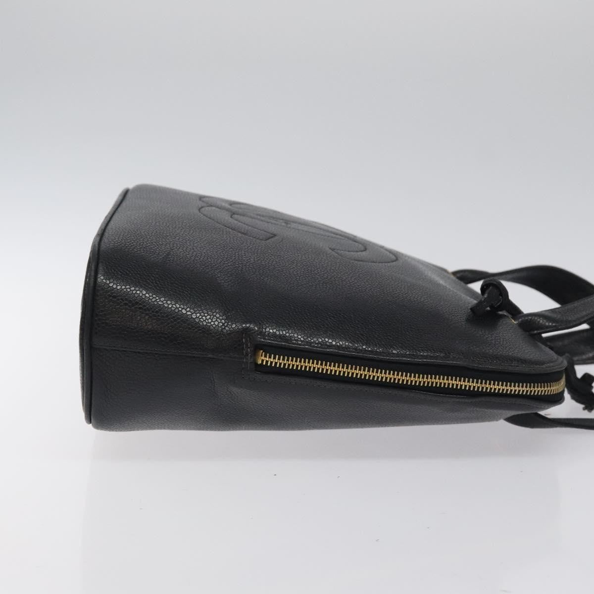 Chanel Vintage Cc Dome Caviar Black Calfskin Handbag (Pre-Owned)