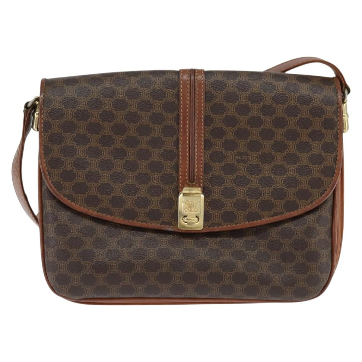 Celine Macadam Shoulder Pvc Leather Brown Pvc Shoulder Bag Bag (Pre-Owned)