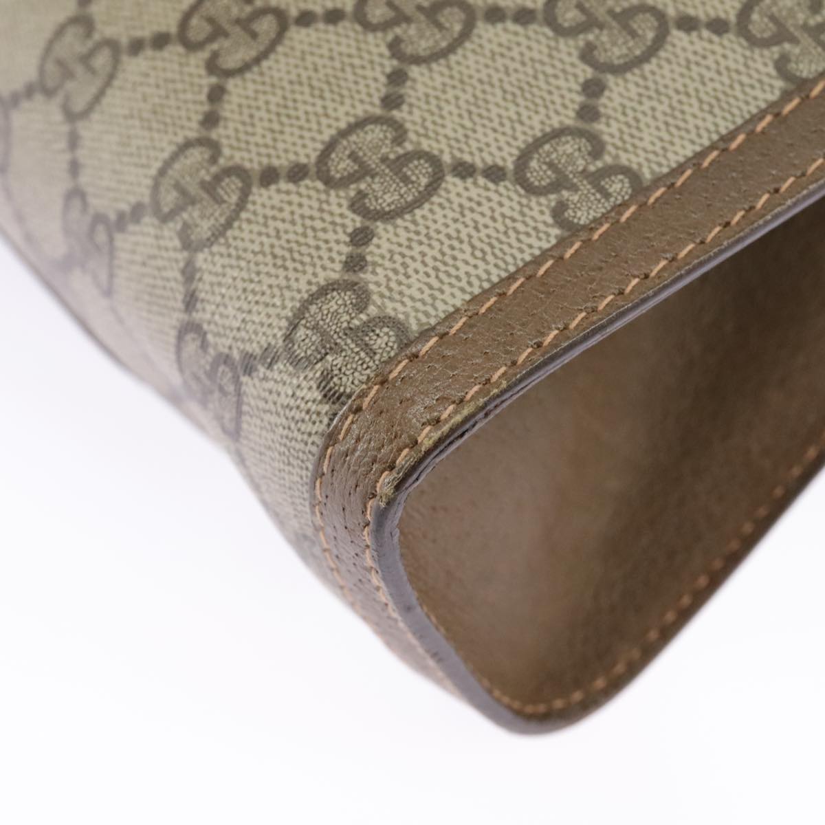 Gucci Ophidia Beige Canvas Clutch Bag (Pre-Owned)