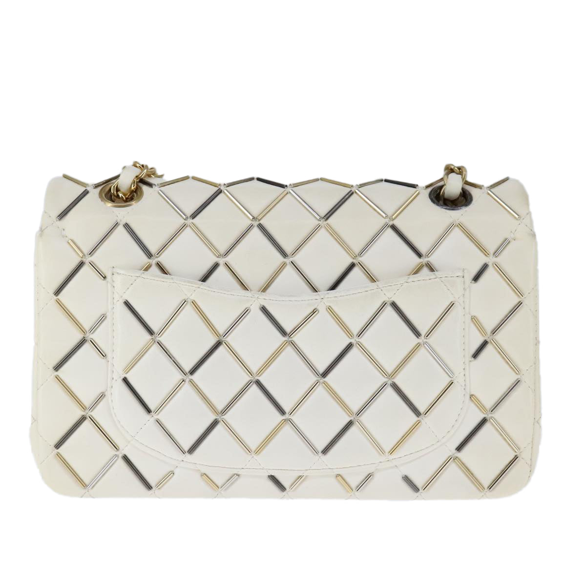 Chanel Timeless White Leather Shoulder Bag (Pre-Owned)