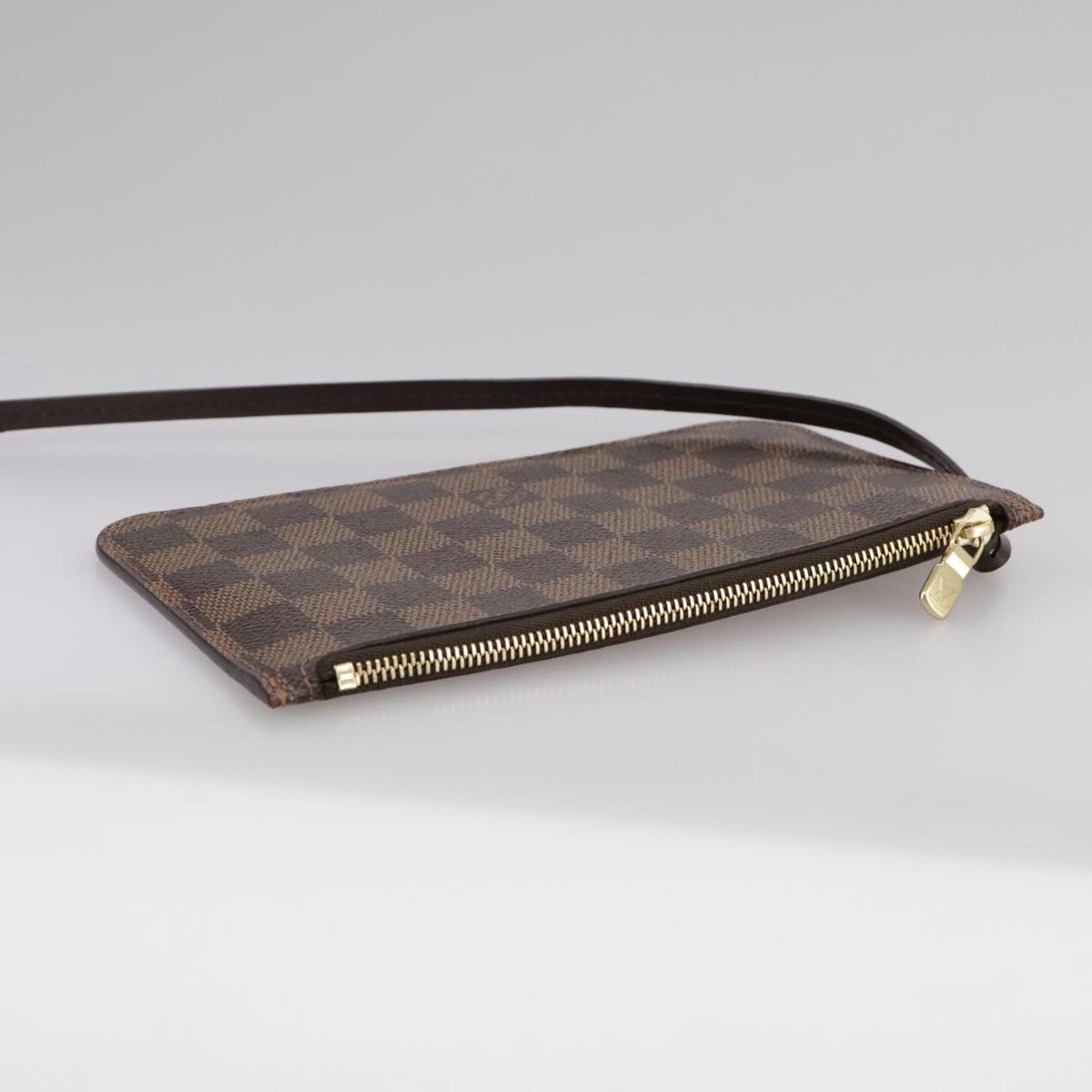 Louis Vuitton Neverfull Pouch Brown Canvas Clutch Bag (Pre-Owned)