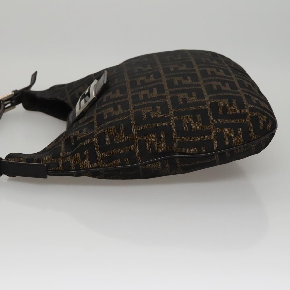 Fendi Zucca Brown Canvas Shoulder Bag (Pre-Owned)