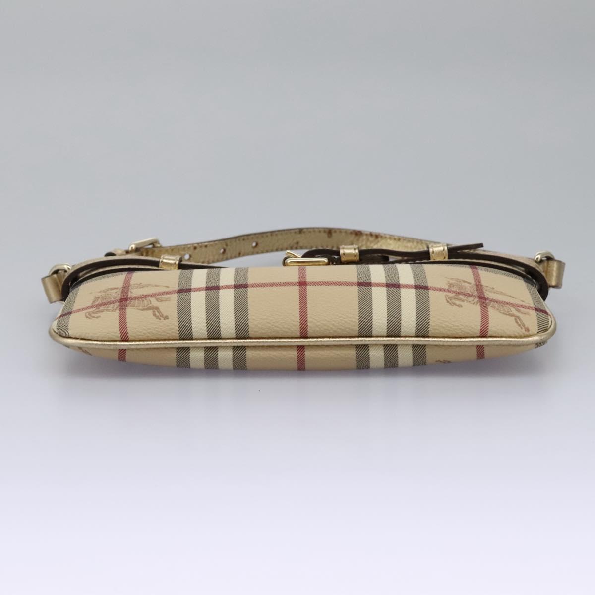 Burberry Haymarket Beige Canvas Shoulder Bag (Pre-Owned)
