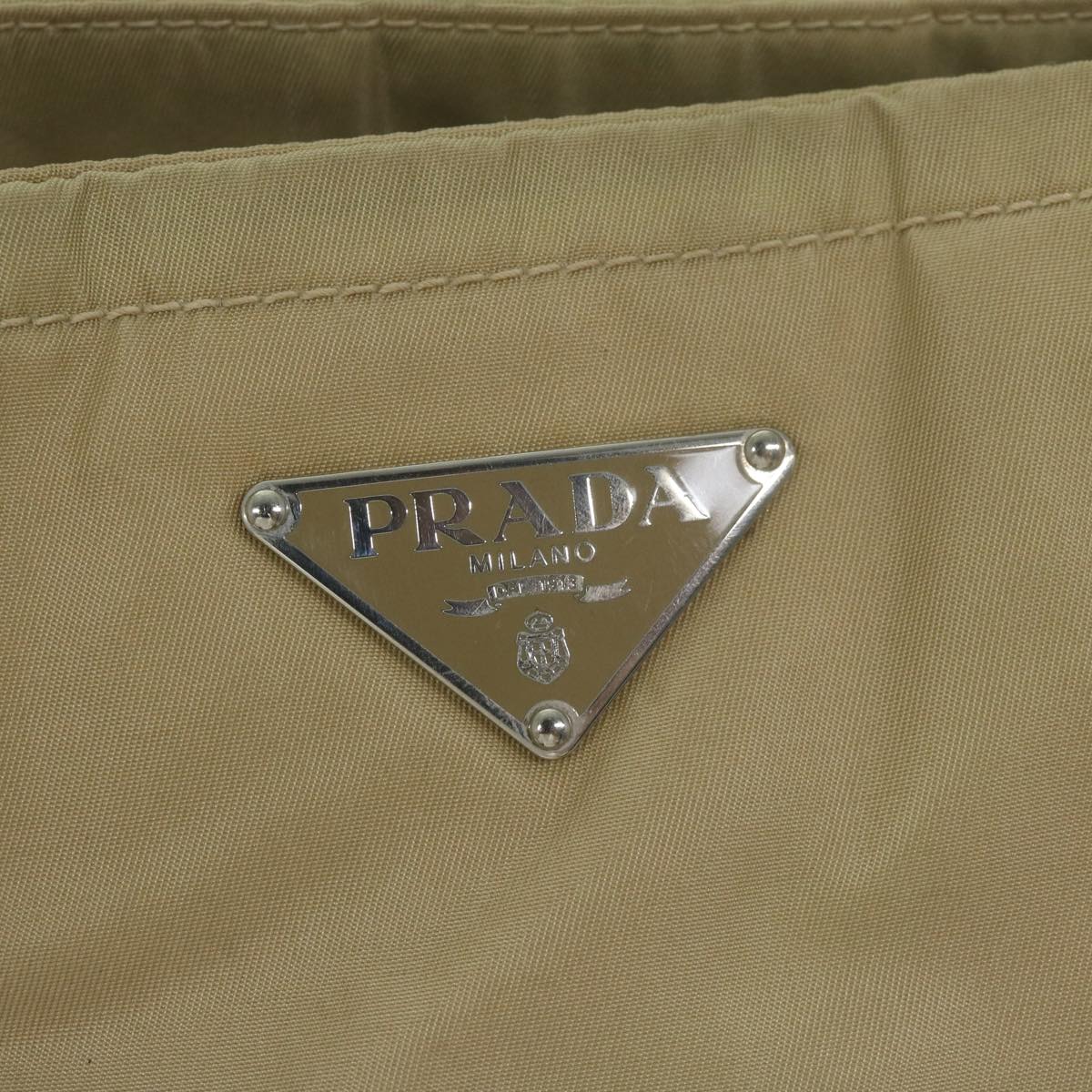 Prada Tessuto Beige Synthetic Tote Bag (Pre-Owned)