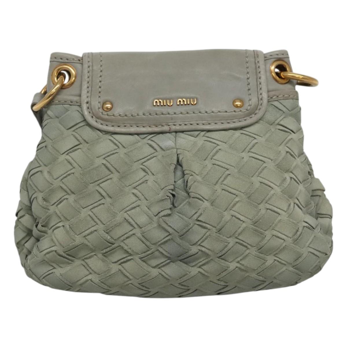Miu Miu -- Grey Leather Shoulder Bag (Pre-Owned)
