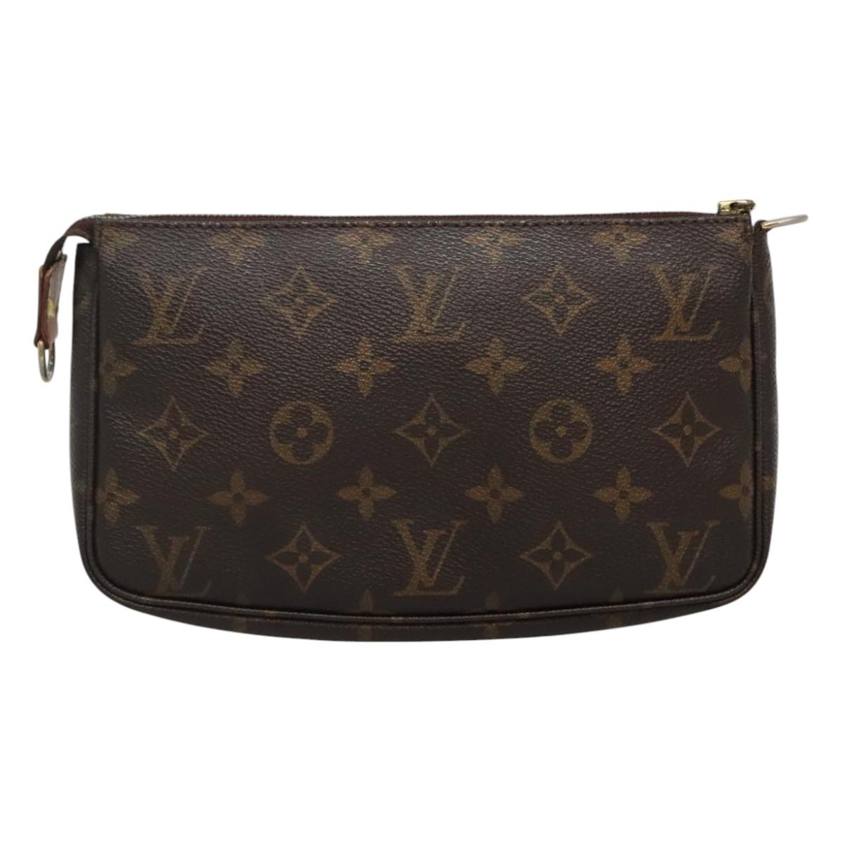 Louis Vuitton Pochette Accessoire Brown Canvas Clutch Bag (Pre-Owned)