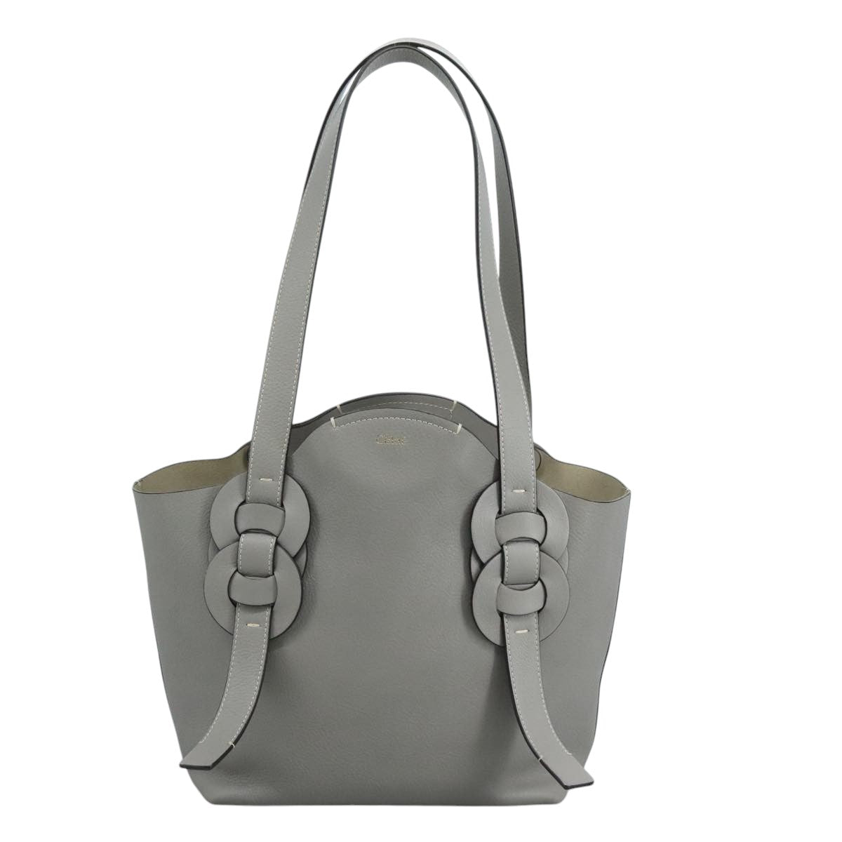 Chloé Darryl Grey Leather Tote Bag (Pre-Owned)