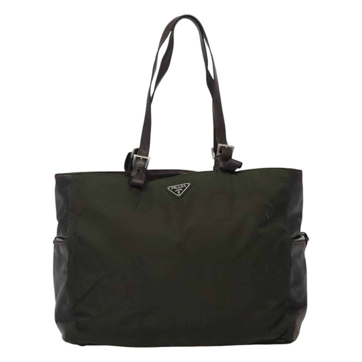 Prada Tessuto Green Synthetic Tote Bag (Pre-Owned)