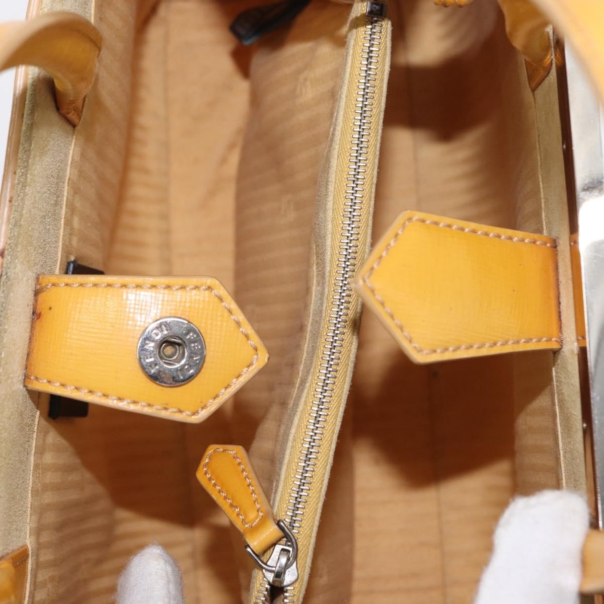 Fendi 2Jours Leather Yellow Leather Handbag (Pre-Owned)