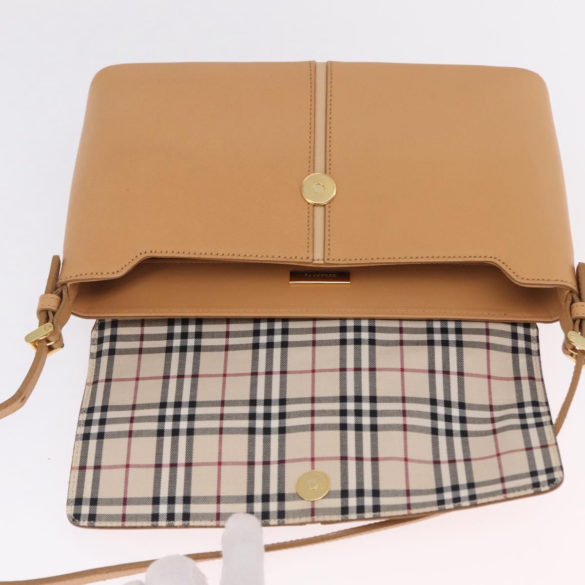 Burberry Shoulder Bag Leather Beige Leather Shoulder Bag Bag (Pre-Owned)