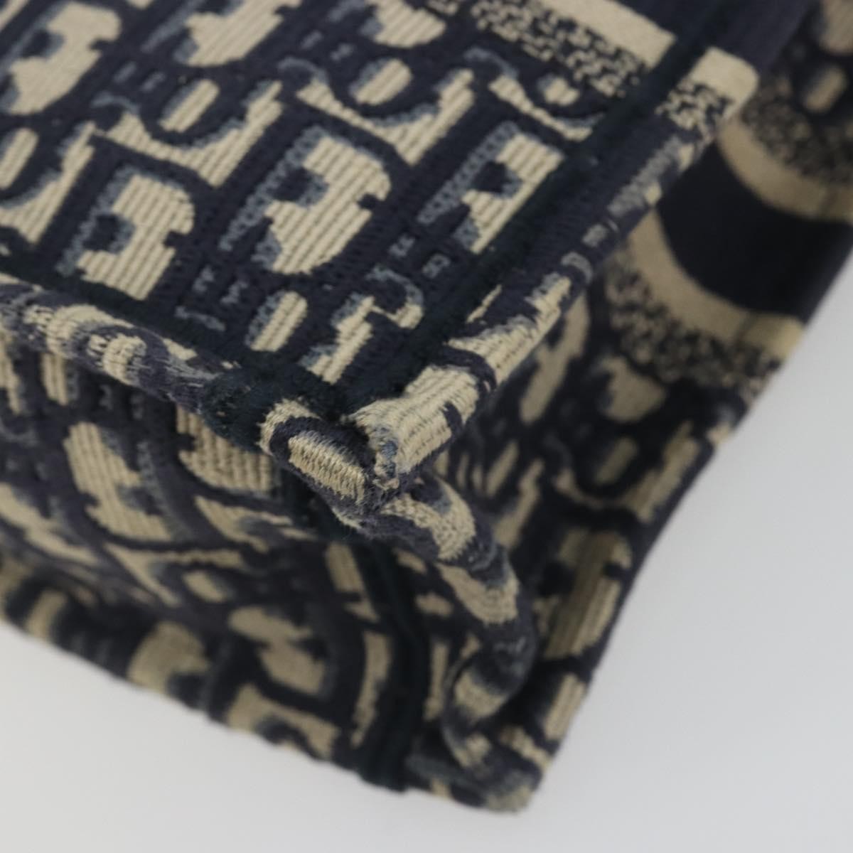 Christian Dior Book Tote Phone Oblique Canvas Navy Canvas Tote Bag Bag (Pre-Owned)