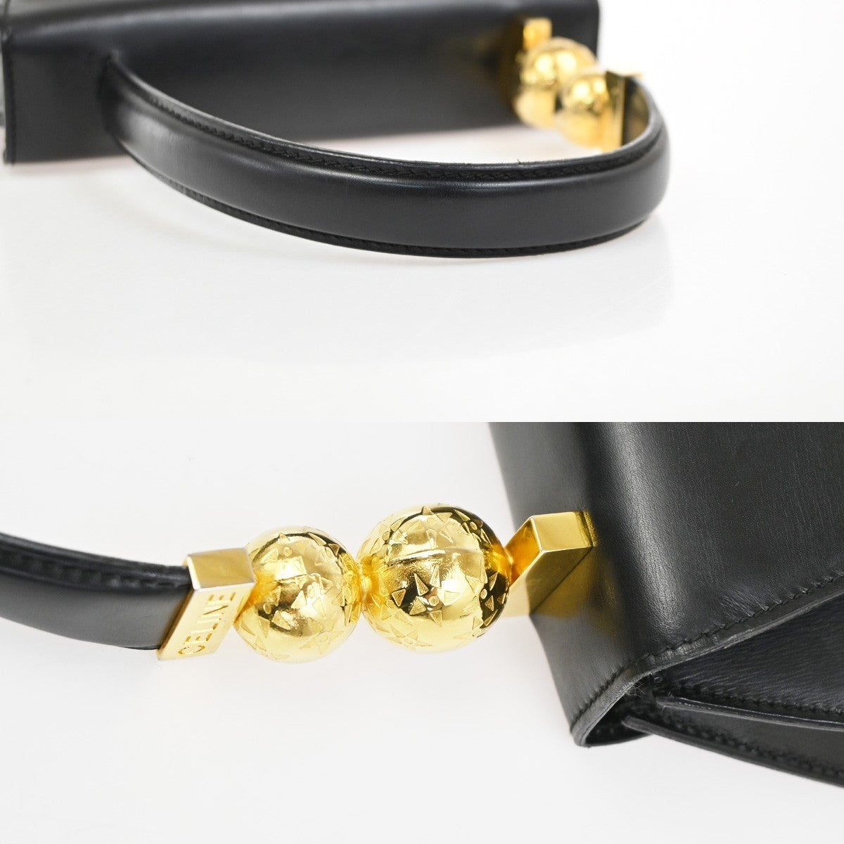 Celine Vintage Leather Black Leather Shoulder Bag Bag (Pre-Owned)