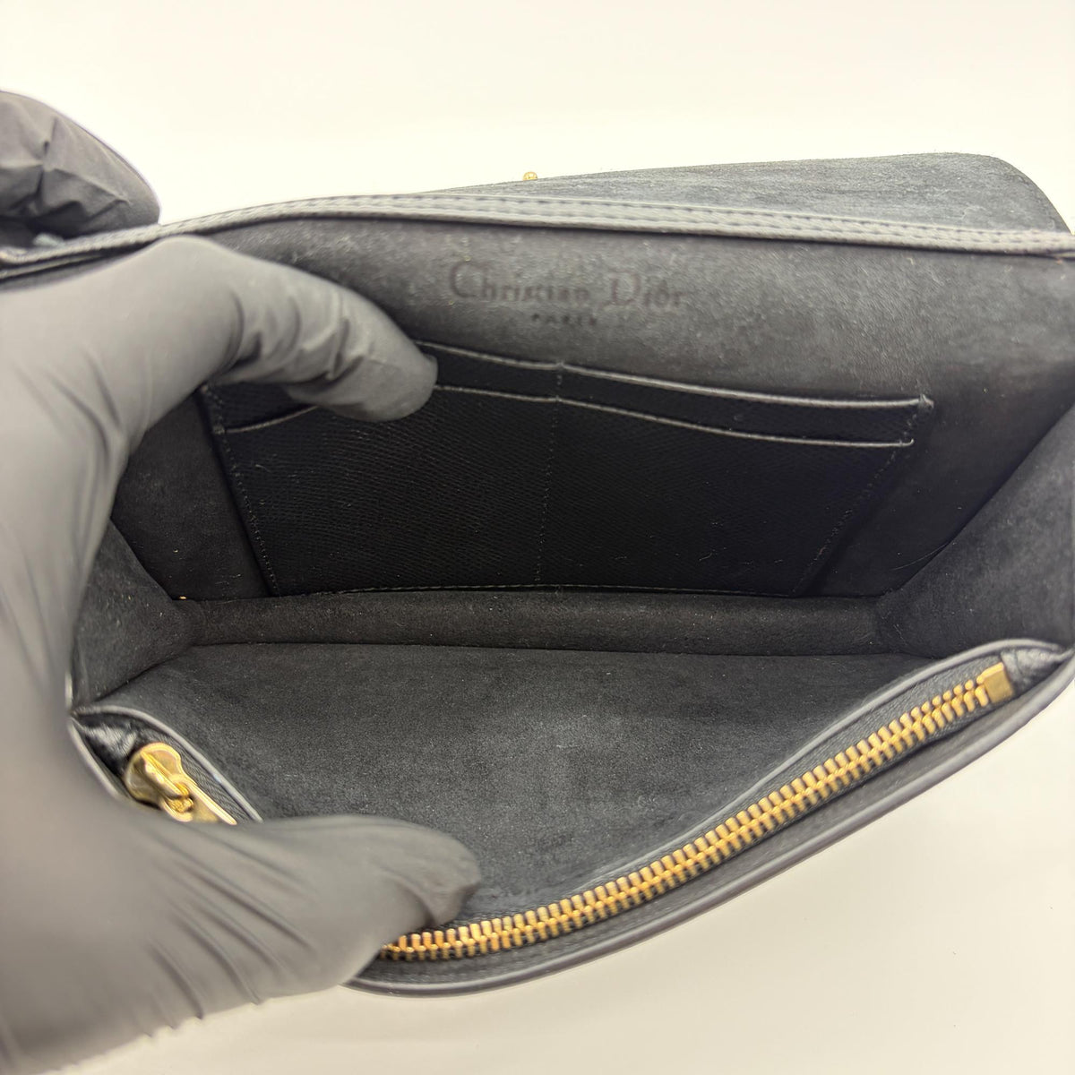 Christian Dior 30 Montaigne 2-In-1 Leather Black Calfskin Clutche & Pouche Bag (Pre-Owned)