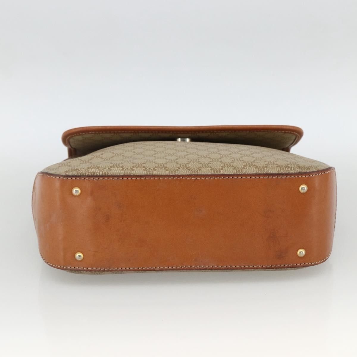 Celine Vintage Macadam Canvas And Leather Beige Canvas Handbag (Pre-Owned)