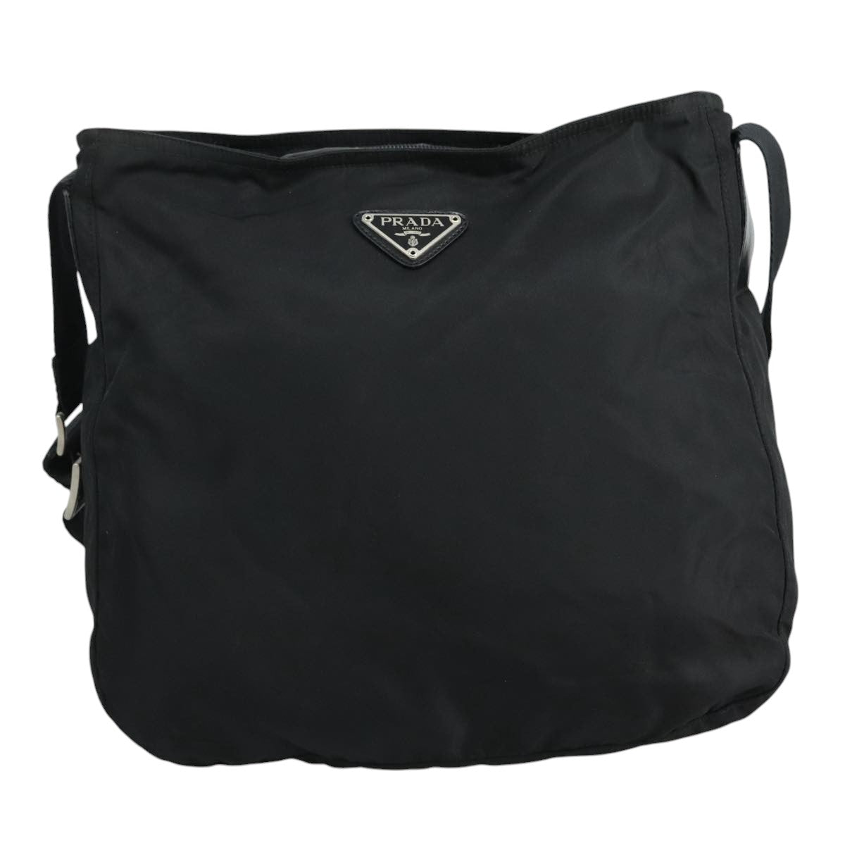 Prada Tessuto Black Synthetic Shoulder Bag (Pre-Owned)