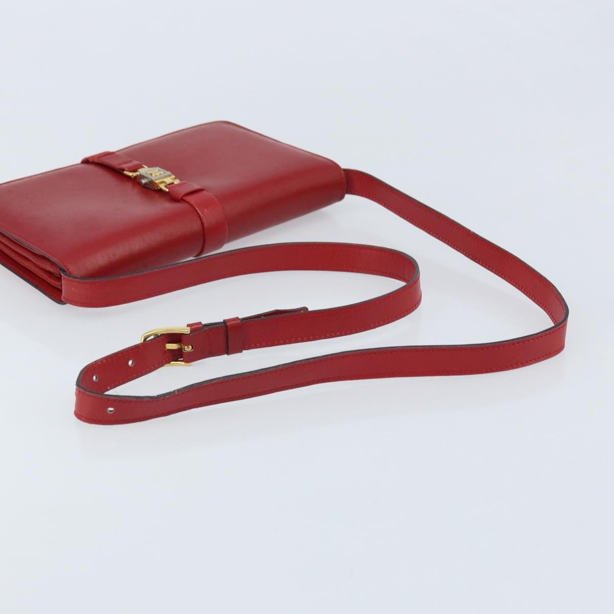 Celine Vintage Leather Red Leather Shoulder Bag Bag (Pre-Owned)