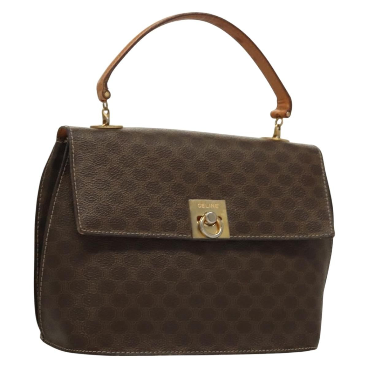 Celine Macadam Macadam With Leather Brown Canvas Handbag (Pre-Owned)