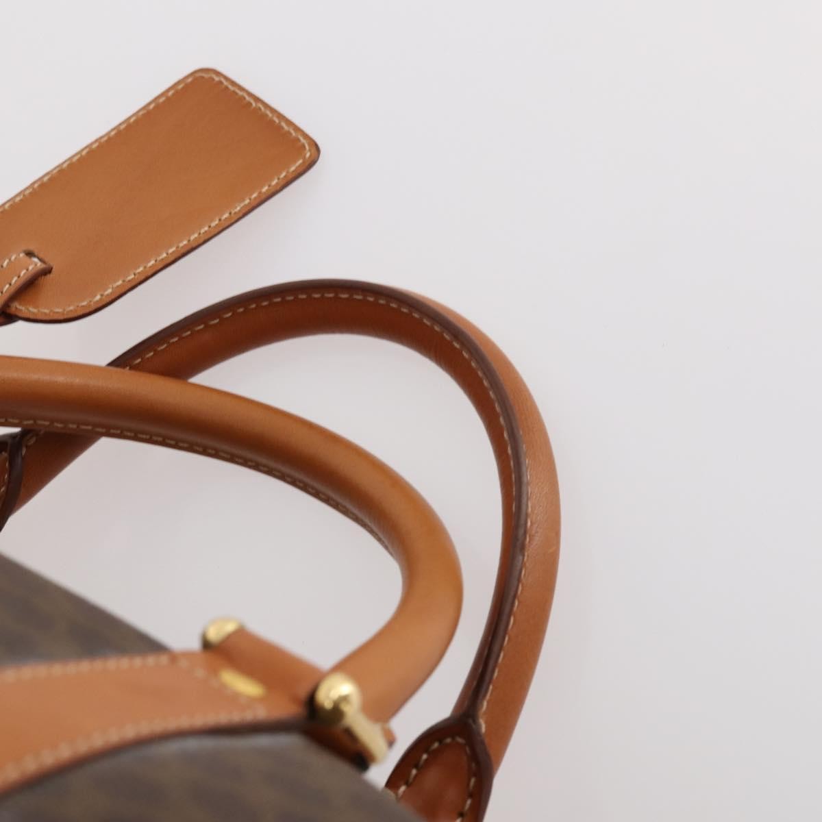 Celine Vintage Duffle Canvas And Leather Brown Canvas Travel Bag Bag (Pre-Owned)