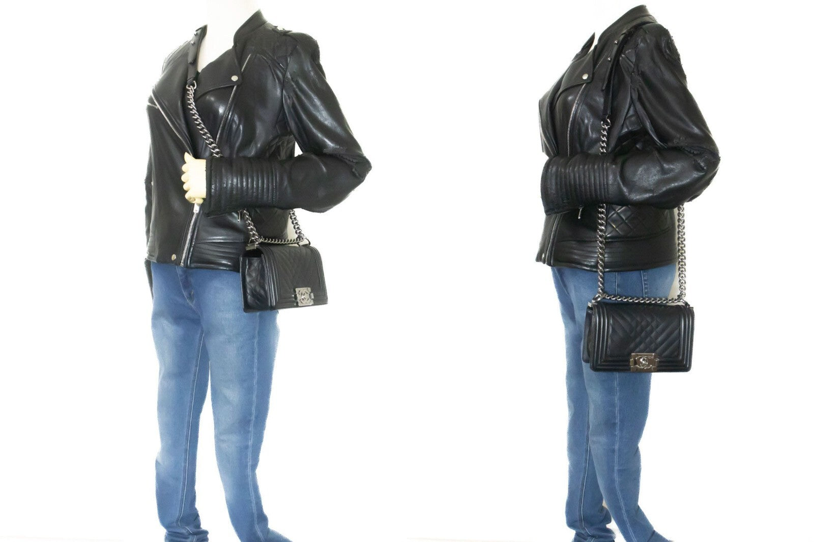 Chanel Boy Flap Quilted Calfskin Black Calfskin Shoulder Bag Bag (Pre-Owned)