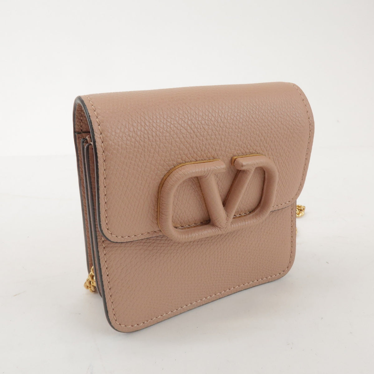 Valentino Garavani Vsling Leather Pink Leather Shoulder Bag Bag (Pre-Owned)
