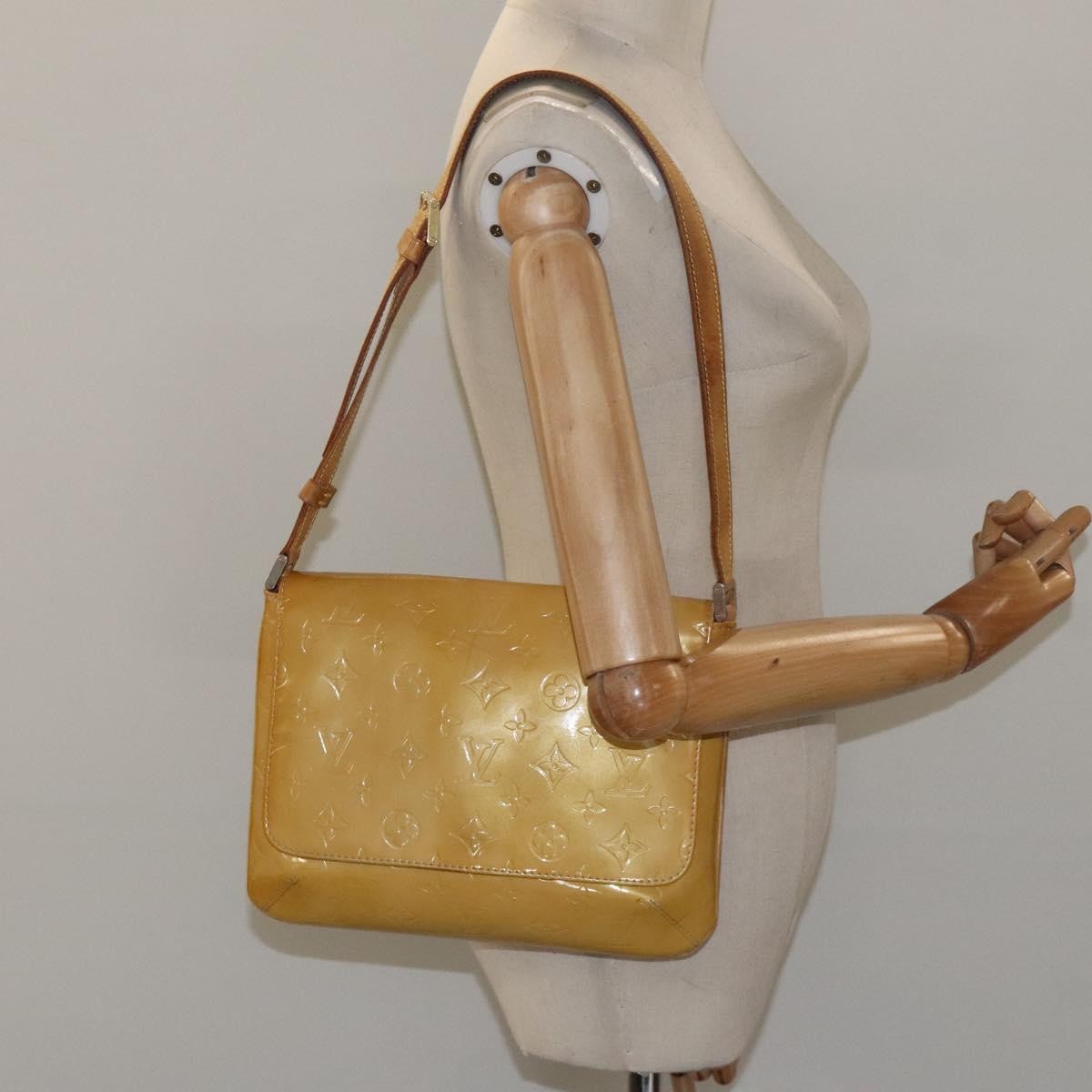Louis Vuitton Thompson Street Monogram Vernis Beige Patent_Leather Shoulder Bag Bag (Pre-Owned)