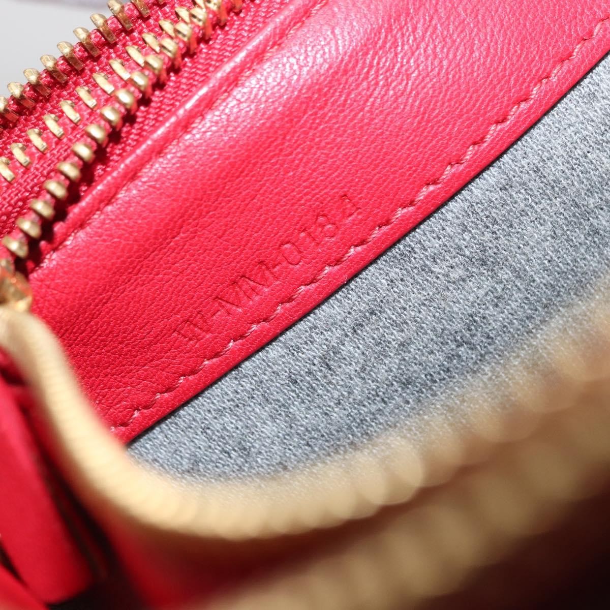 Celine Trio Leather Red Leather Shoulder Bag Bag (Pre-Owned)