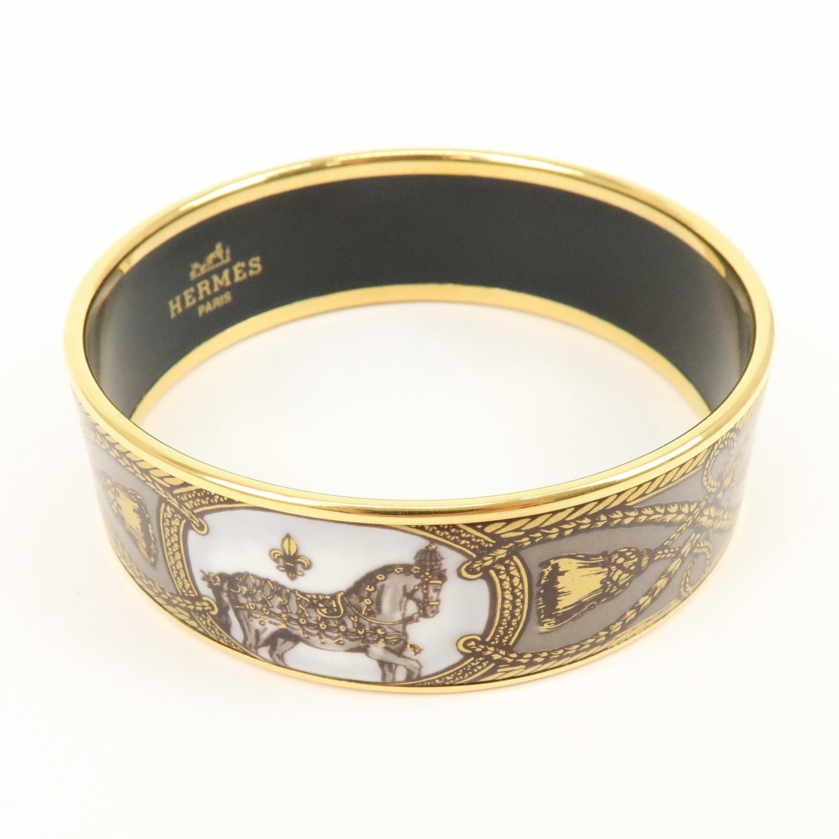 Hermes Bangle Printed Enamel Multicolour Gold_Plated Bracelet Jewelry (Pre-Owned)