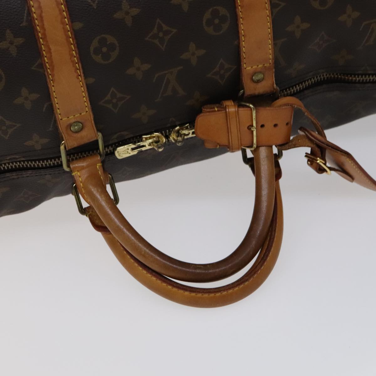 Louis Vuitton Keepall 55 Brown Canvas Travel Bag (Pre-Owned)
