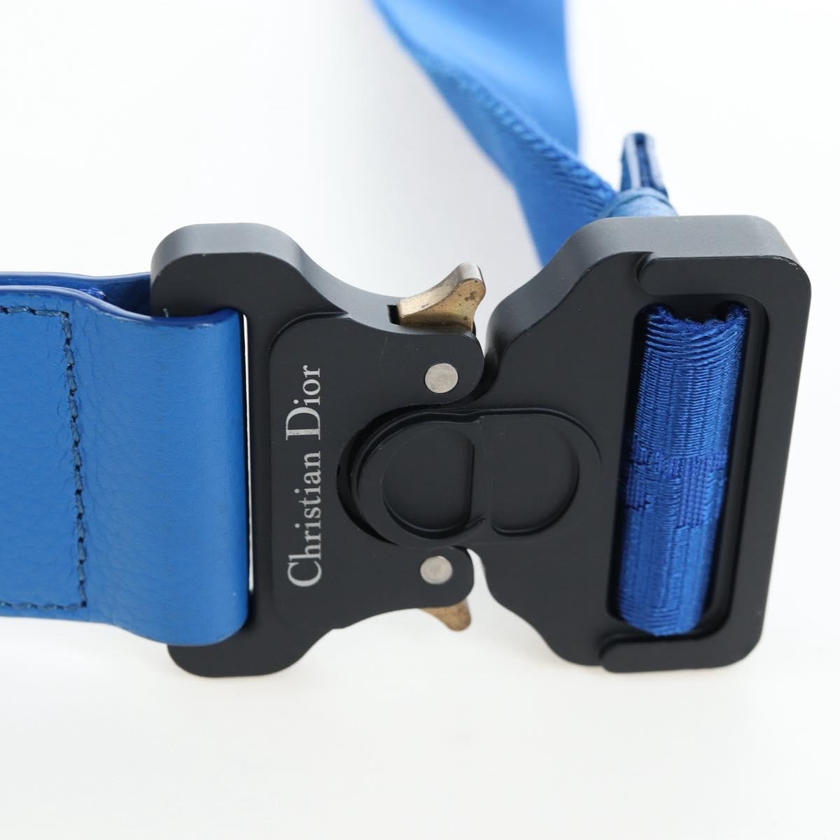 Christian Dior Saddle Leather Blue Leather Crossbody Bag Bag (Pre-Owned)