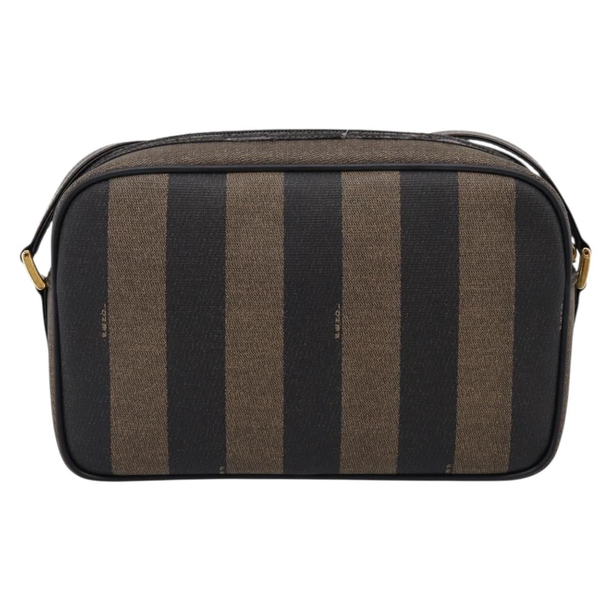 Fendi Vintage Pequin Front Pocket Coated Canvas Brown Canvas Crossbody Bag Bag (Pre-Owned)