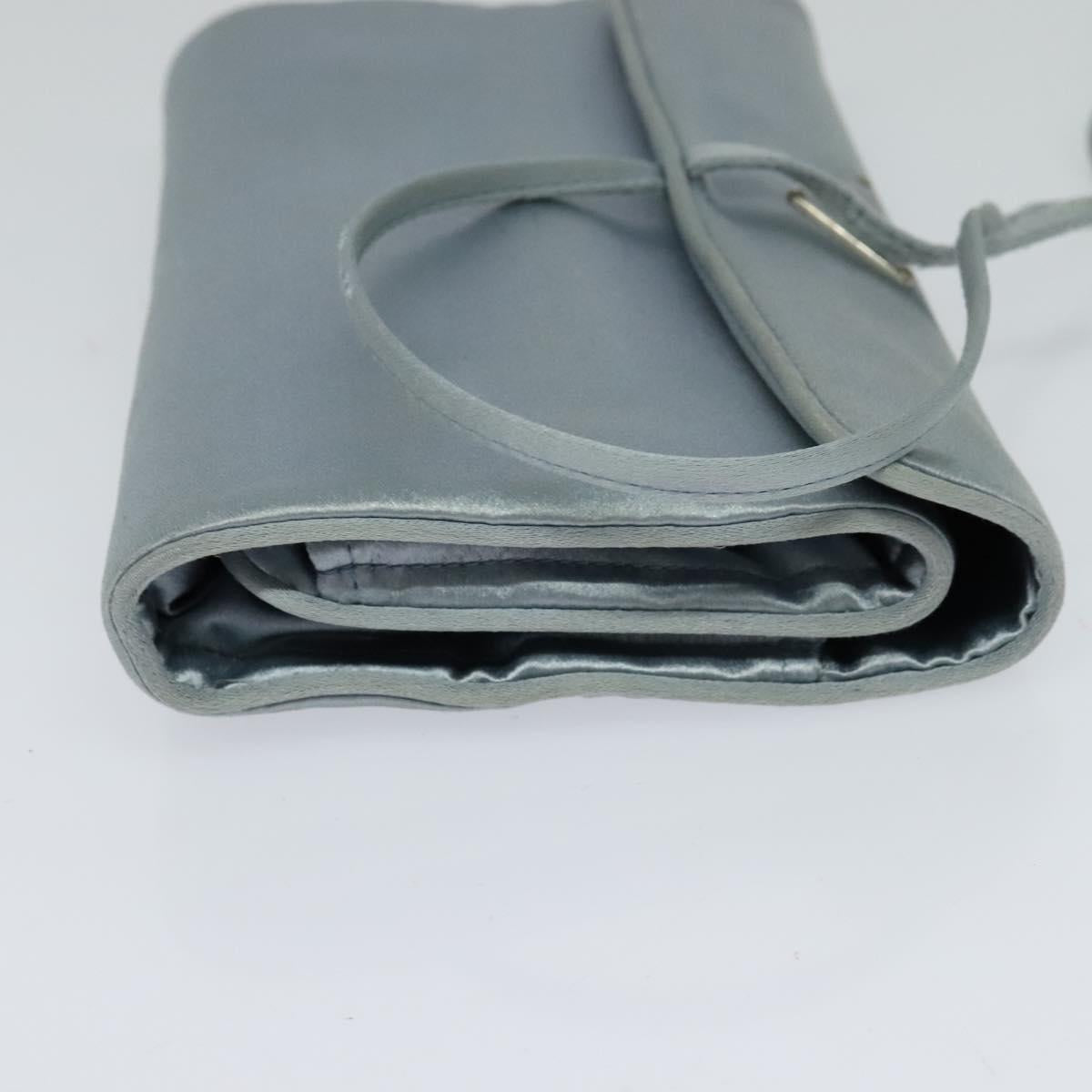 Prada Cosmetic Pouch Turquoise Synthetic Clutch Bag (Pre-Owned)
