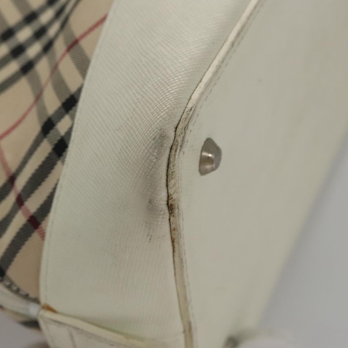 Burberry Nova Check Beige Canvas Handbag (Pre-Owned)