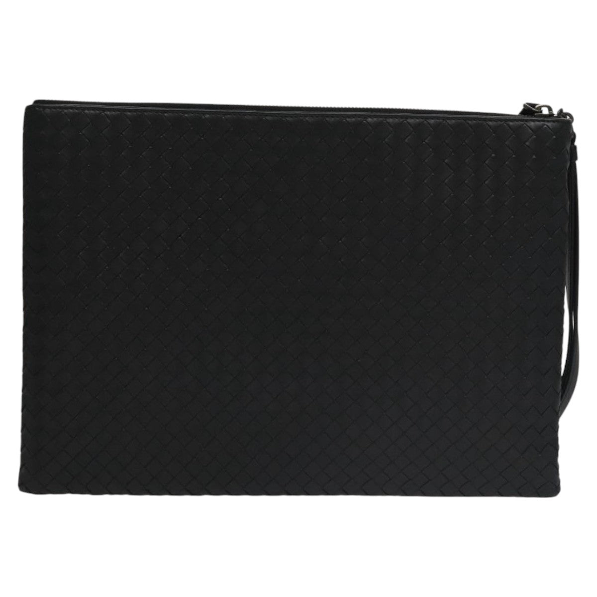 Bottega Veneta Veneta Black Leather Clutch Bag (Pre-Owned)