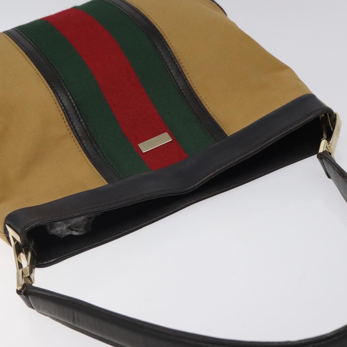 Gucci Sherry Beige Canvas Shoulder Bag (Pre-Owned)