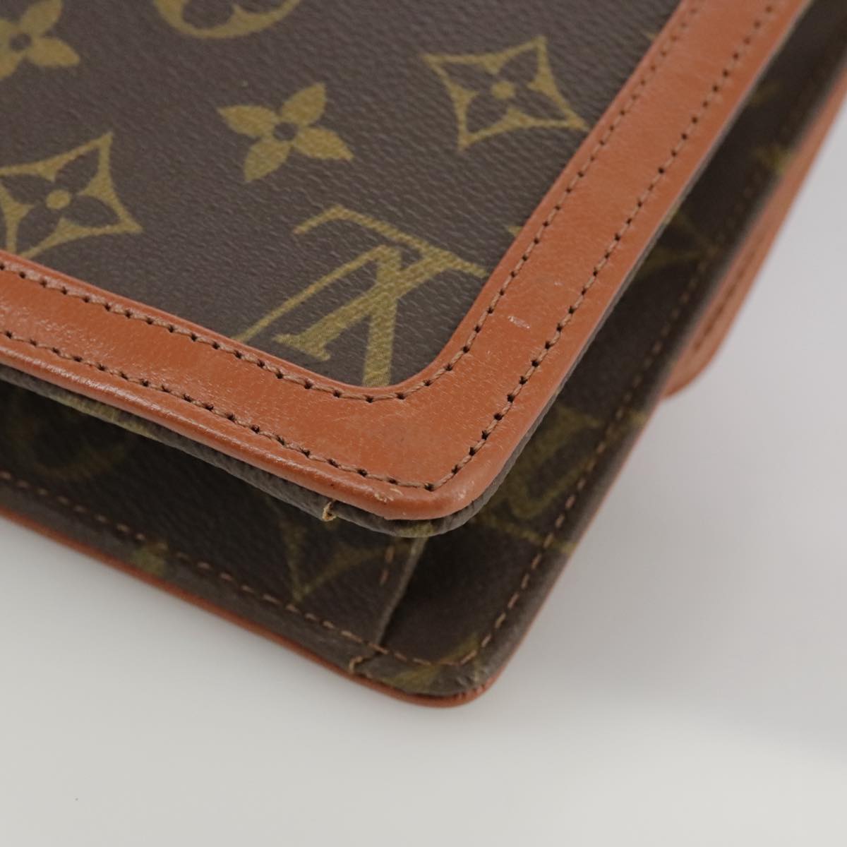 Louis Vuitton Pochette Dame Brown Canvas Clutch Bag (Pre-Owned)
