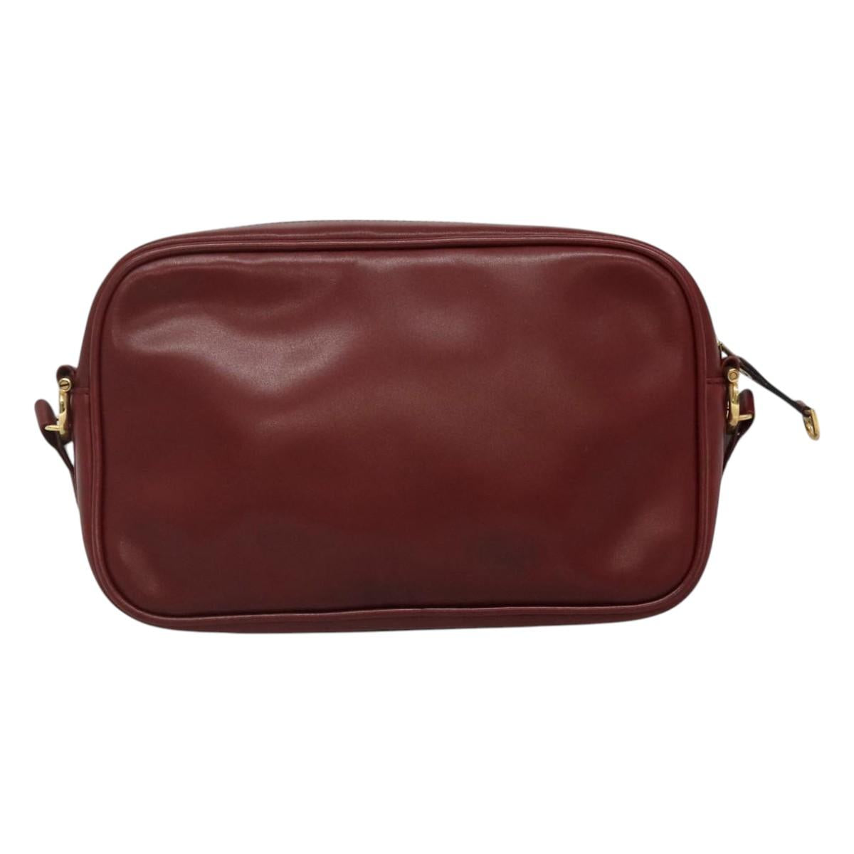 Cartier Must De Cartier Burgundy Leather Shoulder Bag (Pre-Owned)