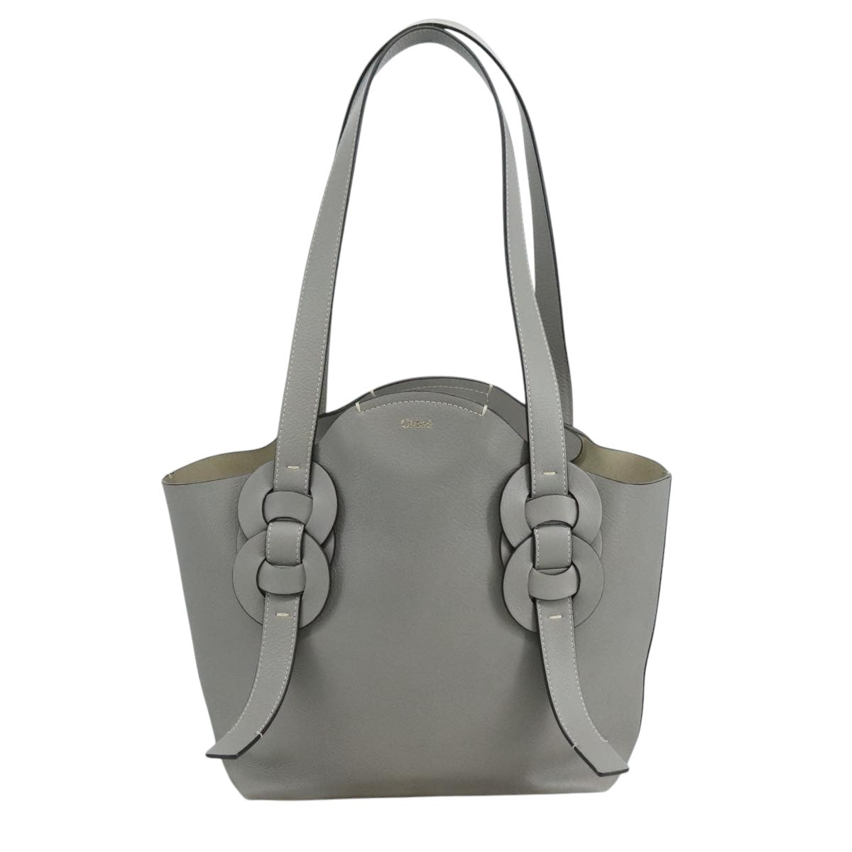 Chloé Darryl Grey Leather Tote Bag (Pre-Owned)