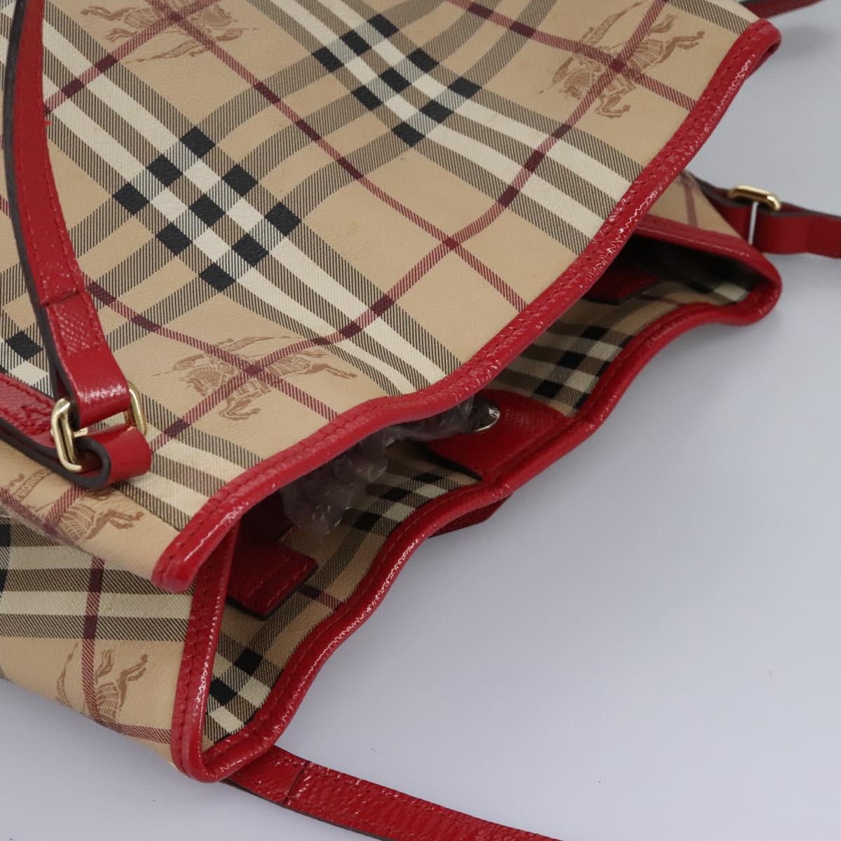 Burberry Nova Check Beige Canvas Shoulder Bag (Pre-Owned)