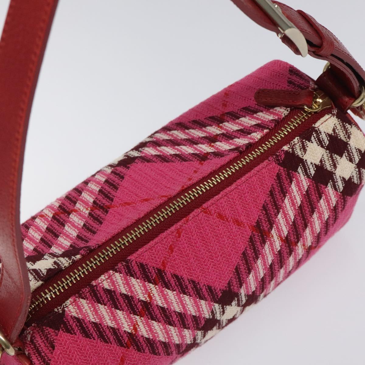 Burberry Nova Check Pink Canvas Handbag (Pre-Owned)