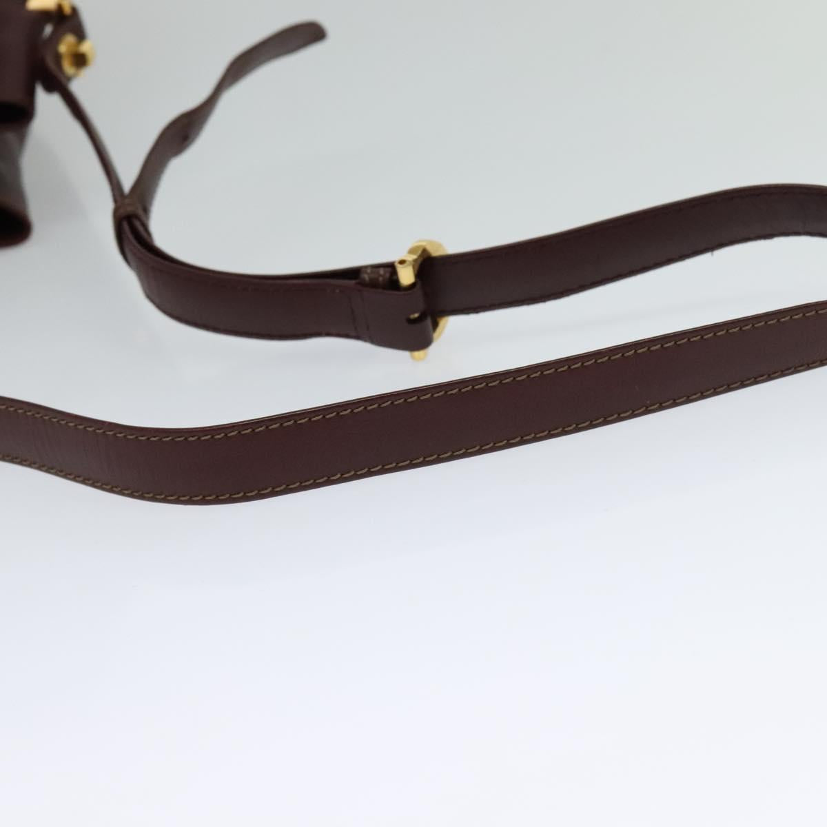 Cartier Must Line Burgundy Leather Shoulder Bag (Pre-Owned)